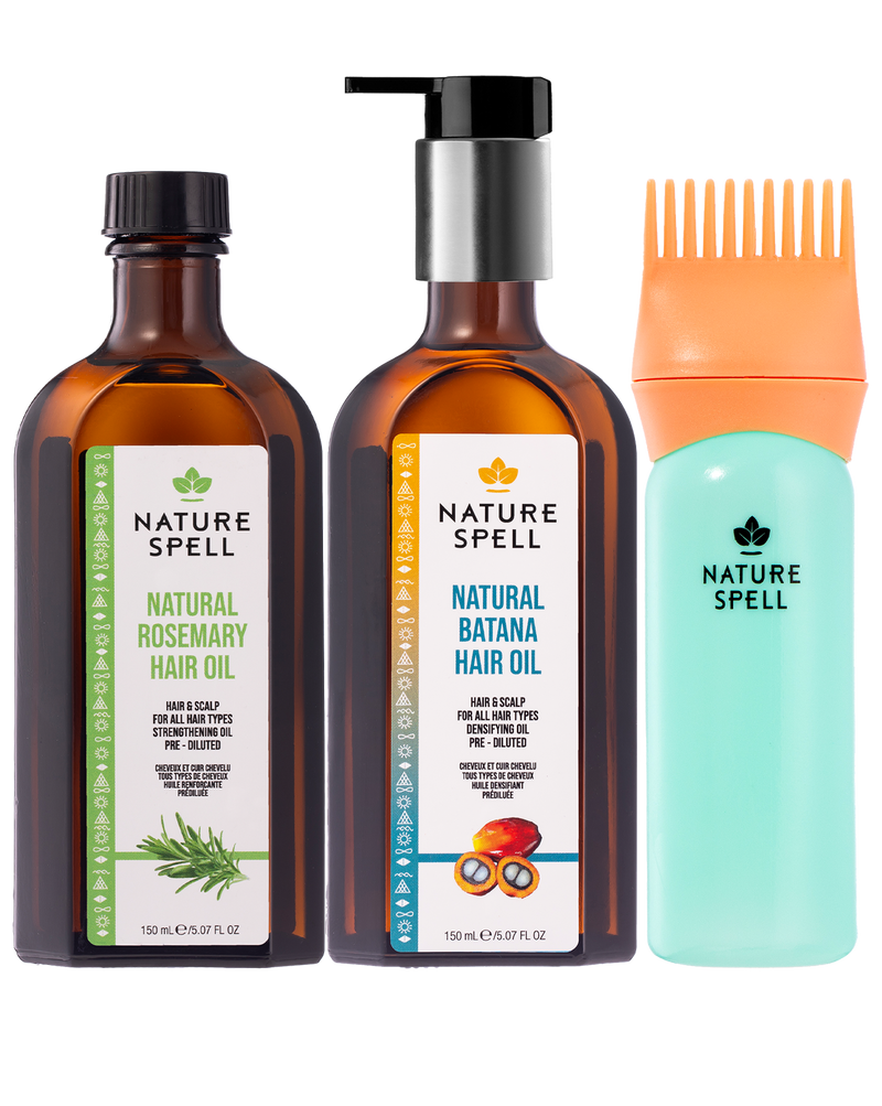 Batana & Rosemary Hair Nourishment Set with pump and Oil Applicator Set