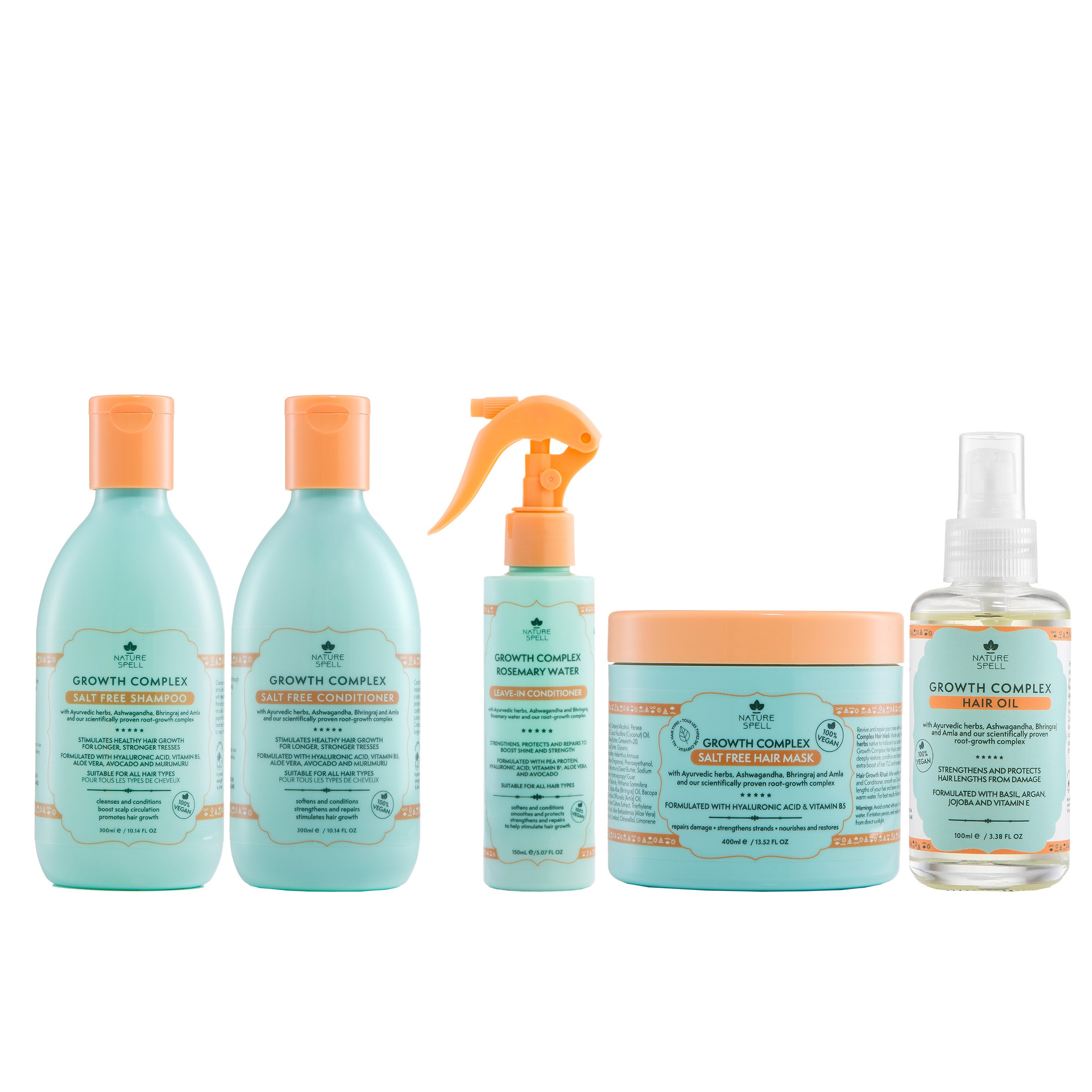 Growth Complex Hair Growth Set - Shampoo, Conditioner, Hair Mask, Hair Oil