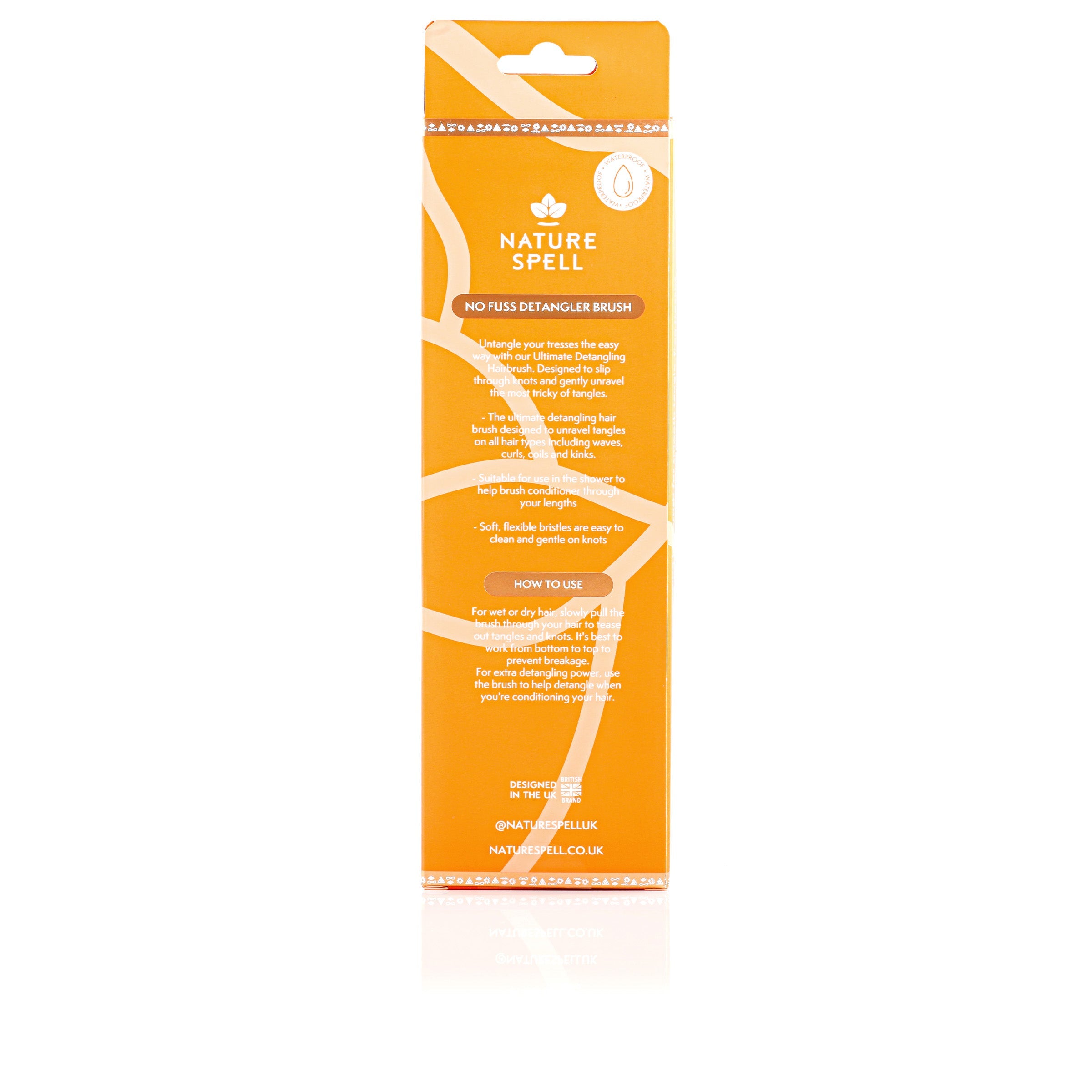 No Fuss Detangler Brush - Glossy Orange