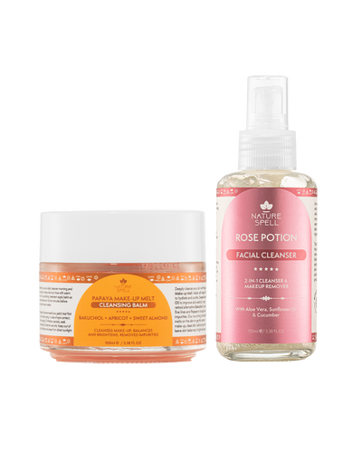 Double Cleansing Duo: Papaya Make-up Melt Cleansing Balm & Rose Aloe Vera Facial Cleanser