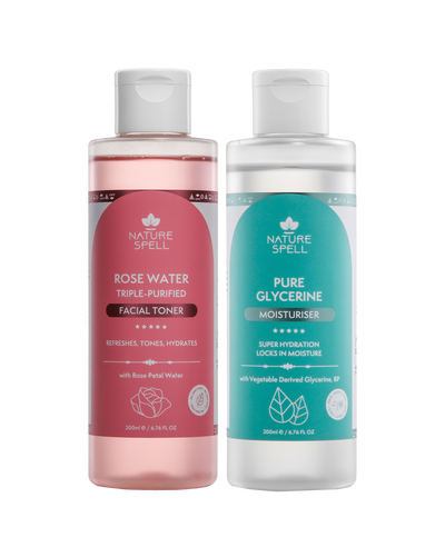 Glass Skin Duo: Rose Water Toner & 100% Pure Glycerine