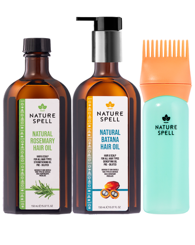 Batana & Rosemary Hair Nourishment Set with pump and Oil Applicator Set