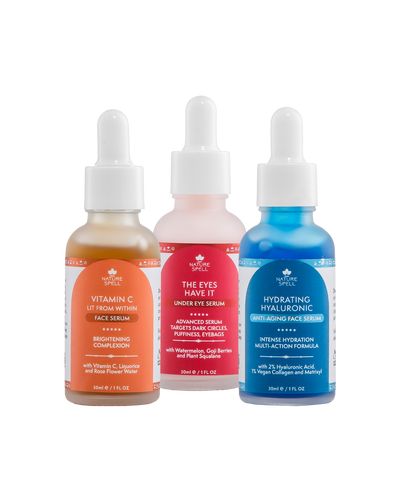 Supreme Serum Skincare Trio: Vitamin C Brightening Serum, Hyaluronic Acid Hydration Serum & Dark Circle Corrector Under Eye Serum
